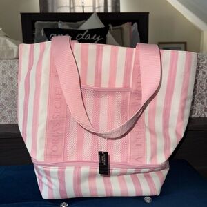 Victoria's Secret Pink and White Tote Bag